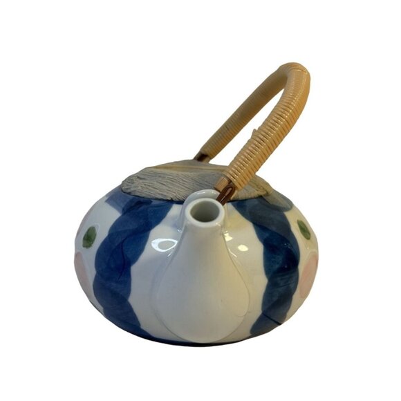 Arita Porcelain Hand Painted Cobalt Blue Pink Oarita Teapot With Lid 5-Cups NIB - Picture 5 of 16